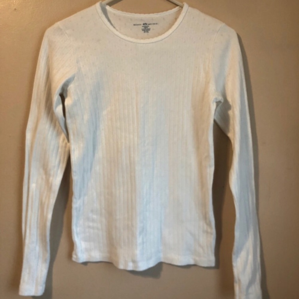 Brandy Melville White Long Sleeve Top